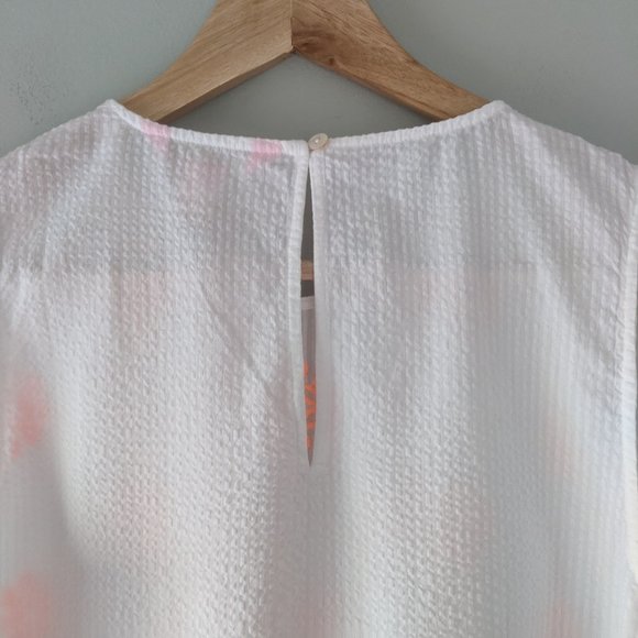 Lilly Pulitzer | Lilliana Top Cantaloupe Embroidered Seersucker NWT Size XS - Picture 8 of 9